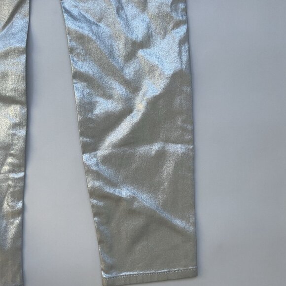 Guess Women’s 1981 High Rise Skinny Jeans Foil Silver Metallic Size 25 - Picture 9 of 11